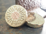 Handmade 'Night vs Day' Hammered EDC Coin / Worry Coin / Paperweight - 34mm Dia. x 6.5mm (1/4in) - Brass with Copper Centre