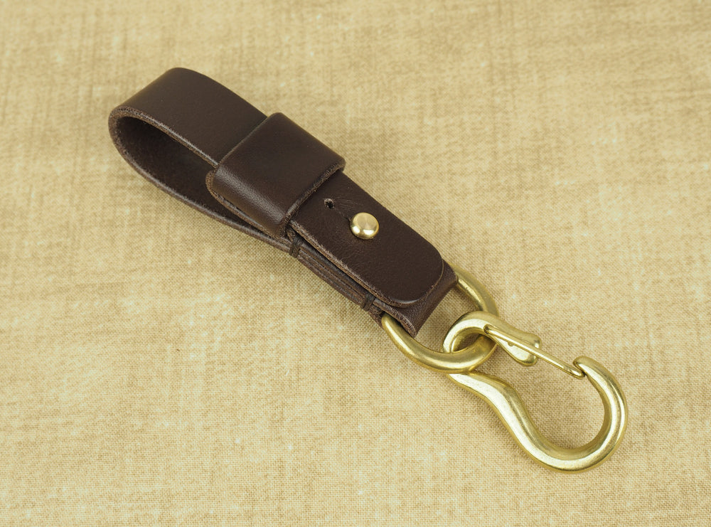 D&M Leather Studio 1 Set Solid Brass U Key Loop Hook Belt Clip Hook for Car Keys Keychain Clip Length - 5 cm