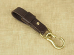 Handmade D-Ring Belt Hanger for Keys / EDC with Spring Gate Hook Clip - Veg-Tan