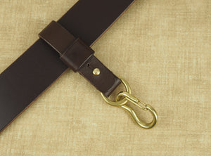 Handmade D-Ring Belt Hanger for Keys / EDC with Spring Gate Hook Clip - Veg-Tan