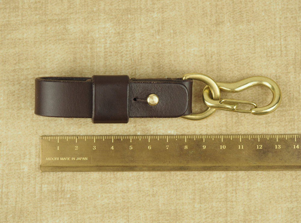 Handmade D-Ring Belt Hanger for Keys / EDC with Spring Gate Hook Clip - Veg-Tan
