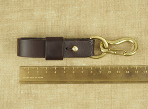 Handmade D-Ring Belt Hanger for Keys / EDC with Spring Gate Hook Clip - Veg-Tan
