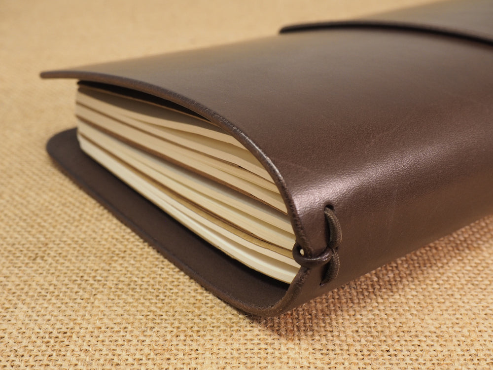 Handmade 'Explorer 3' Leather Traveler's / Travellers Notebook Cover - Moleskine Large 13x21cm