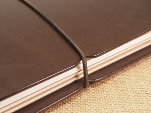 Handmade 'Explorer 3' Leather Traveler's / Travellers Notebook Cover - Moleskine Large 13x21cm