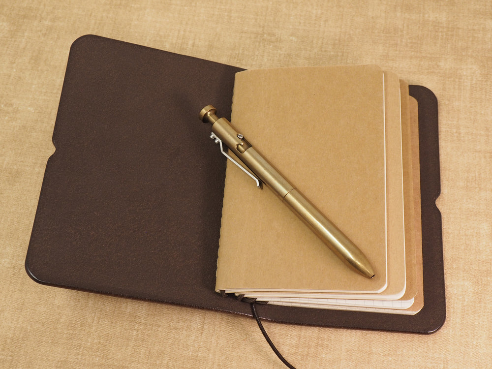 Handmade 'Explorer 3' Leather Traveler's / Travellers Notebook Cover - Moleskine Pocket 9x14cm / Field Notes