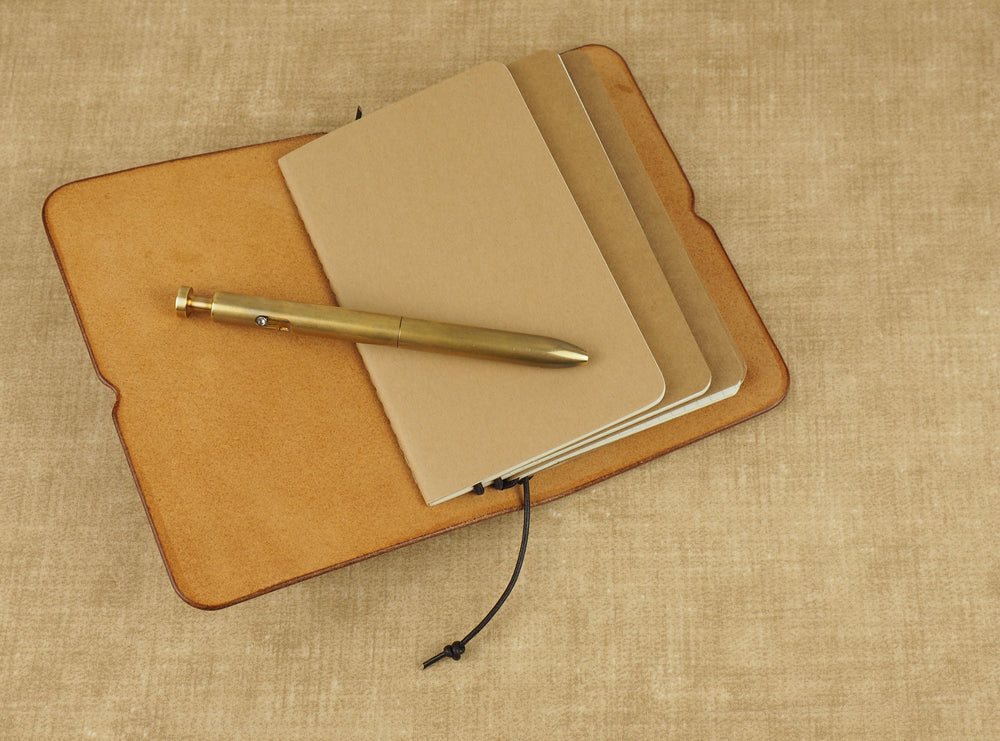 Handmade 'Explorer 3' Leather Traveler's / Travellers Notebook Cover - Moleskine Pocket 9x14cm / Field Notes