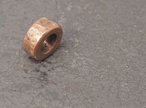 Copper hammered lanyard spacer bead