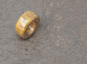 Bronze hammered lanyard spacer bead