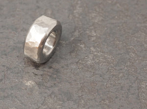 Stainless Steel hammered lanyard spacer bead
