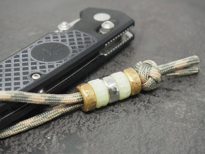 Handmade Hammered-Finish Stacking/Spacer Bead for Paracord or Leather Lanyards - Embrite™ Glow In The Dark