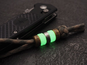 Handmade Hammered-Finish Stacking/Spacer Bead for Paracord or Leather Lanyards - Embrite™ Glow In The Dark