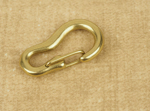 Japanese Spring Gate Hook Clip for Keys or Wallet Chains - Solid Brass