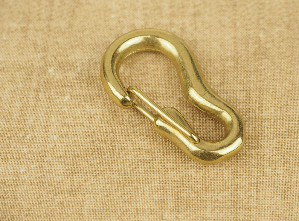 Japanese Spring Gate Hook Clip for Keys or Wallet Chains - Solid Brass