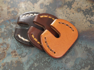 Handcrafted Leather Door Key Covers - SET OF 3 - Cognac Tan / Chestnut Brown / Dark Brown
