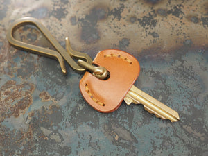 Handcrafted Leather Traditional Style Yale Door Key Cover - Sold Individually - Cognac Tan / Chestnut Brown / Dark Brown / Black