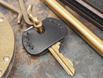 Handcrafted Leather Traditional Style Yale Door Key Cover - Sold Individually - Cognac Tan / Chestnut Brown / Dark Brown / Black