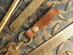 Handmade Leather Loop Keyring with Solid Brass Hardware