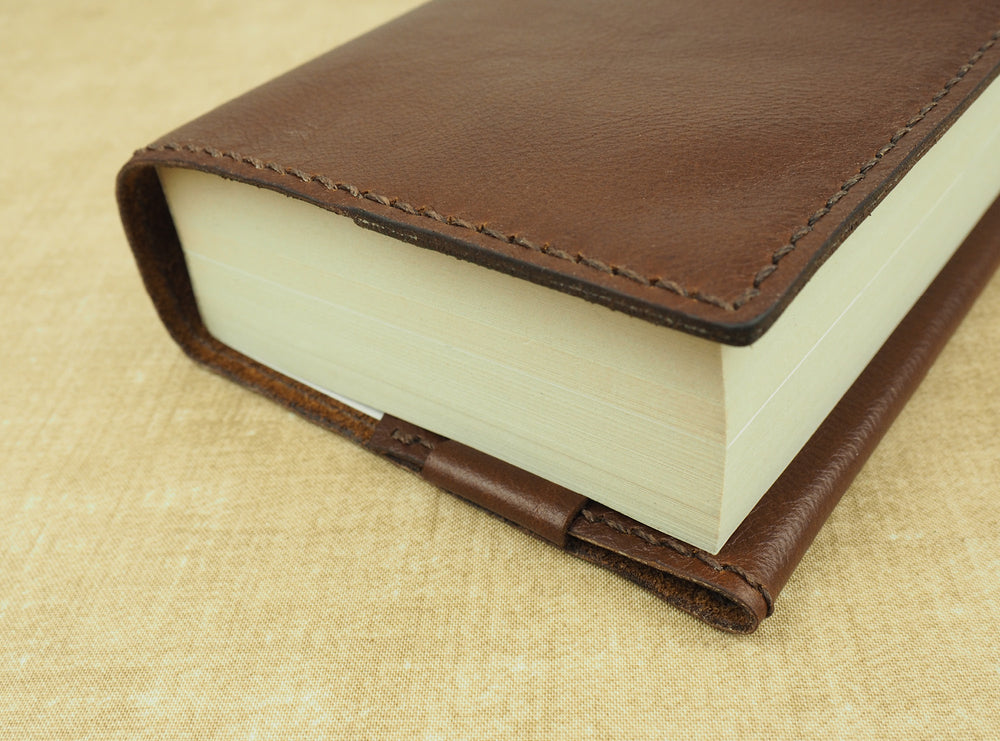 Handmade Paperback Book Jacket - ‘A’ Format 110mm x 178mm - 'Pull-up' leather