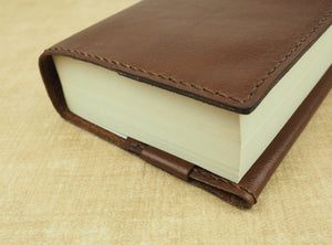 Handmade Paperback Book Jacket - ‘A’ Format 110mm x 178mm - 'Pull-up' leather