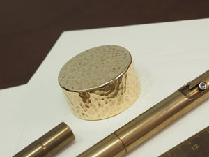 Handmade Hammered Paperweight - 40mm dia. x 20mm thick - 200g - Brass