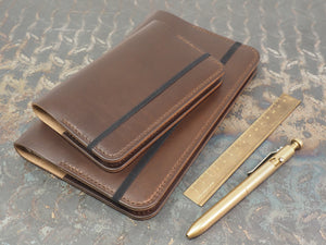 Handmade 'The Playwright' Leather Notebook Cover - for Moleskine Classic Softcover Pocket 9x14cm - Dark Brown