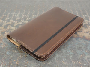 Handmade 'The Playwright' Leather Notebook Cover - for Moleskine Classic Softcover Large 13x21cm - Dark Brown