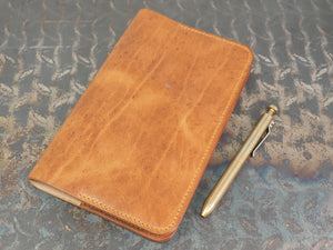 Handmade 'The Playwright' Leather Notebook Cover - for: Moleskine Classic Softcover Large 13x21cm - Tan