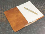 Handmade 'The Playwright' Leather Notebook Cover - for: Moleskine Classic Softcover Large 13x21cm - Tan