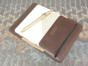 Handmade 'The Playwright' Leather Notebook Cover - for Moleskine Classic Softcover Pocket 9x14cm - Dark Brown