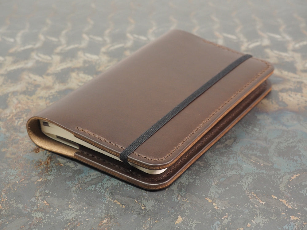 Handmade 'The Playwright' Leather Notebook Cover - for Moleskine Classic Softcover Pocket 9x14cm - Dark Brown