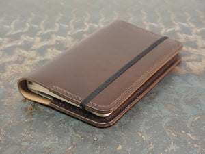 Handmade 'The Playwright' Leather Notebook Cover - for Moleskine Classic Softcover Pocket 9x14cm - Dark Brown