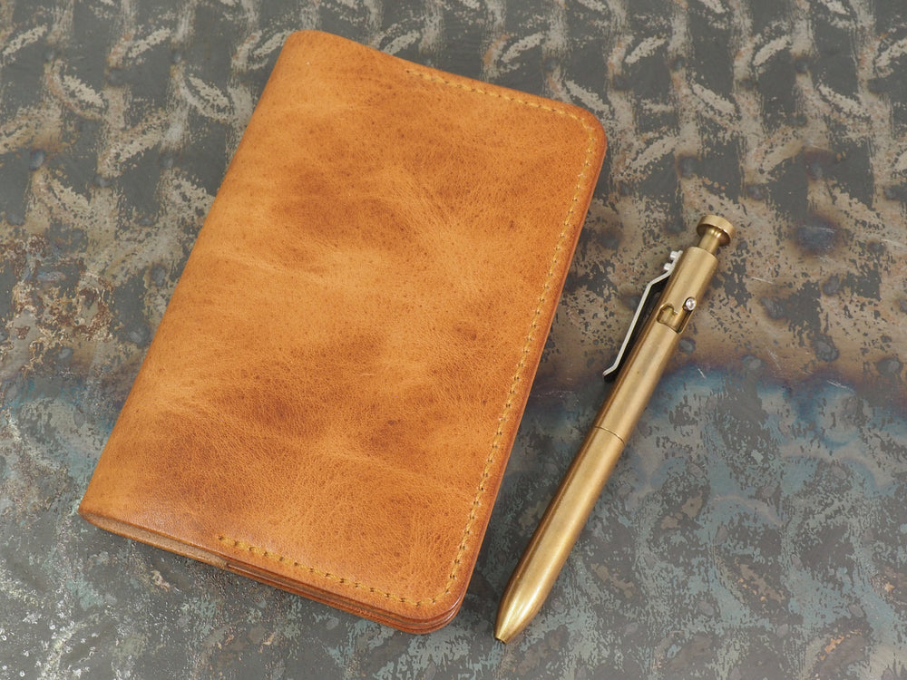 Handmade 'The Playwright' Leather Notebook Cover - for: Moleskine Classic Softcover Pocket 9x14cm - Tan