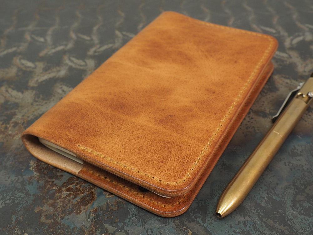 Handmade 'The Playwright' Leather Notebook Cover - for: Moleskine Classic Softcover Pocket 9x14cm - Tan