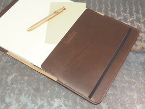 Handmade 'The Playwright' Leather Notebook Cover - for Moleskine Classic Softcover Extra Large 19x25cm - Dark Brown