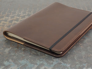 Handmade 'The Playwright' Leather Notebook Cover - for Moleskine Classic Softcover Extra Large 19x25cm - Dark Brown