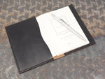 Handmade 'Sylvan' Leather Notebook Journal Cover - for Midori MD A6 - Black