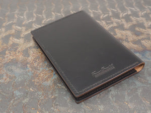 Handmade 'Sylvan' Leather Notebook Journal Cover - for Midori MD A6 - Black