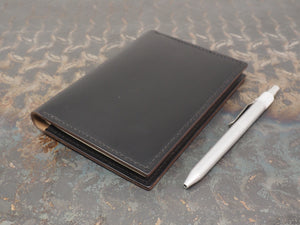 Handmade 'Sylvan' Leather Notebook Journal Cover - for Midori MD A6 - Black