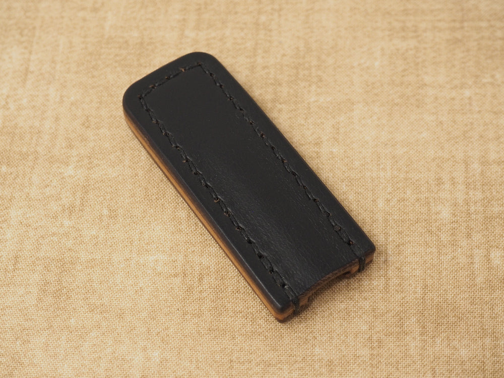 Handmade 'Sylvan' Leather Pencil Protector Cap - Brown / Black