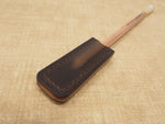 Handmade 'Sylvan' Leather Pencil Protector Cap - Brown / Black