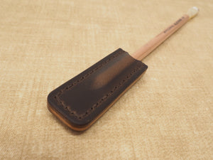 Handmade 'Sylvan' Leather Pencil Protector Cap - Brown / Black