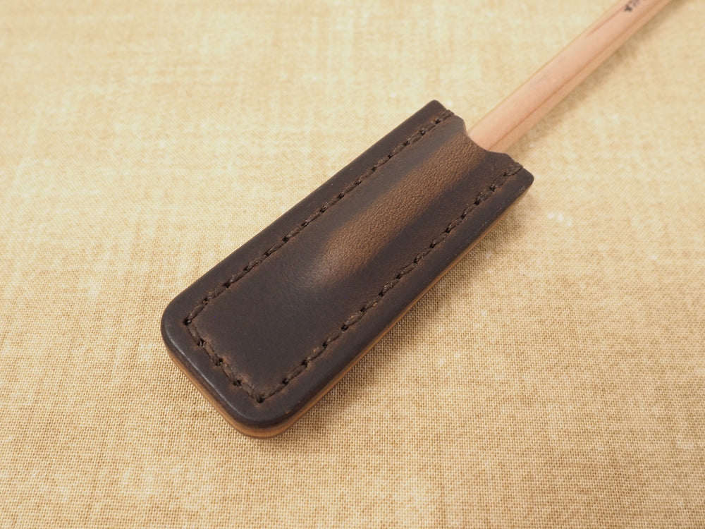 Handmade 'Sylvan' Leather Pencil Protector Cap - Brown / Black