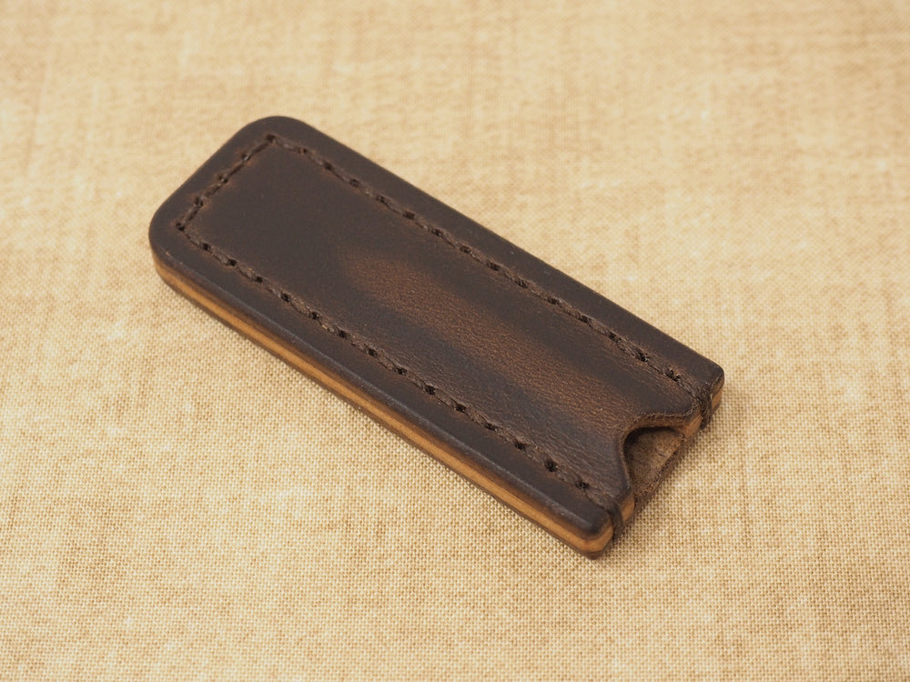 Handmade 'Sylvan' Leather Pencil Protector Cap - Brown / Black