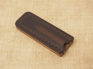 Handmade 'Sylvan' Leather Pencil Protector Cap - Brown / Black