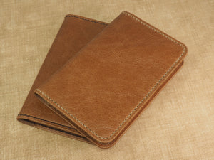 Handmade 'VIP' Leather Notebook Cover - for: Moleskine Classic Softcover Pocket 9x14cm - Old English Tan