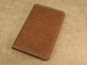 Handmade 'VIP' Leather Notebook Cover - for: Moleskine Classic Softcover Pocket 9x14cm - Old English Tan
