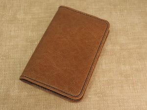 Handmade 'VIP' Leather Notebook Cover - for: Moleskine Classic Softcover Pocket 9x14cm - Old English Tan