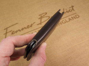 Handmade Leather Folding Card Wallet - Veg-Tan Leather - Cognac / Chestnut / Dark Brown
